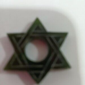 Jade Star of David Charm Pendant Green Religious Jewish semi precious stone New
